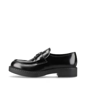 Prada Chocolate Leather Loafer US8 Men's Black Triangle logo 2DE127 Box There is - Picture 1 of 16