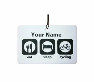 Personalisierter EAT SLEEP CYCLING Auto Lufterfrischer - Bild 1 von 2