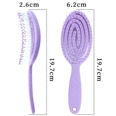Peines de masaje elásticos - Cepillo de cabello portátil relajante cuero cabelludo cepillos de cabeza ondulada húmeda Foto 1 de 4