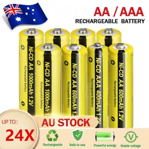 Rechargeable AA AAA Battery for Solar Garden Light Ni-Cd 1.2V Battery Button Top - Picture 1 of 53