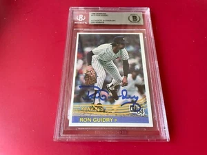 Carta Ron Guidry Yankees 1984 Donruss firmata Auto Beckett BAS slabbrata - Foto 1 di 2