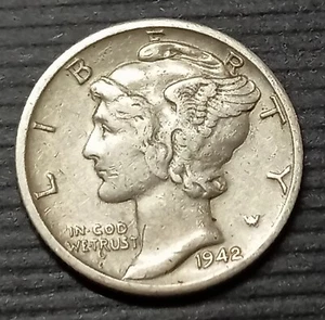 USA ONE DIME 1942 D MERCURY - Silber Nr. 2 - Bild 1 von 2
