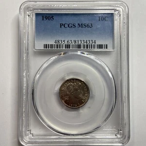 1905 Barber Dime : PCGS MS63 - Picture 1 of 4