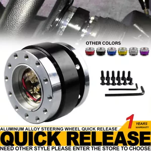 Negro Universal Car Steering Wheel Quick Release Hub Adapter Snap Off Boss Kits - Imagen 1 de 8