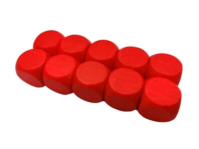40 Red Wooden Dices Dice Cube Cubes Game Wood Six Sided 2 cm - Image 1 of 4