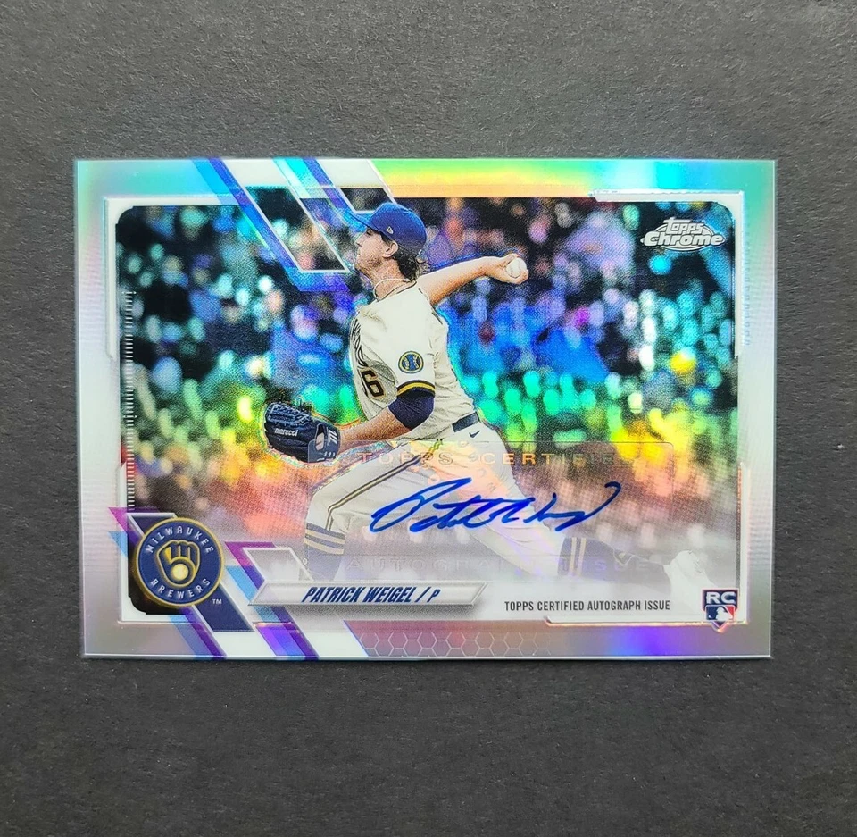 Patrick Weigel 2021 Topps Chrome Update Rookie Card RC AUTO Refractor #CUSA-PW - Image 1 of 2