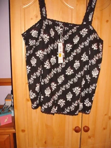M&S strappy 16 new with £27.50 tags cotton black white - Picture 1 of 7