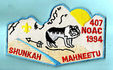 OA Lodge 407-f1b SHUNKAH MAHNEETU 1994 blu Grand Teton Council Boy Scout flap ID