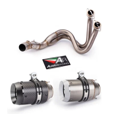 Tubo silenciador sistema escape completo carbono para Kawasaki Ninja 650 Z650 2012-2022 Foto 1 de 4