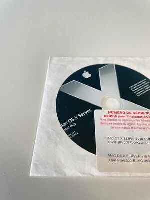 APPLE MACOS X VERSION 10.4 SERVER TIGER (2005) FOR MAC COMPUTERS INCLUDED SERIAL - Photo 1/2