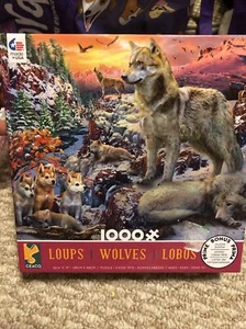 Ceaco 1000 Pc Jigsaw Puzzle " Wolves" Age 12+ Size 26.6" x 19" Made In USA - Picture 1 of 4