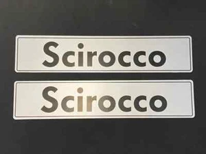 1 par de placas de matrícula originales VW Scirocco plateadas/negras - Imagen 1 de 2