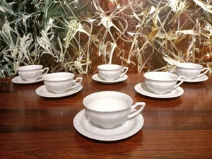 ROSENTHAL Germany  MARIA Weiß -  6 edle Teetassen mit Untertassen - Picture 1 of 5