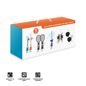 9-in-1 Game Accessories Golf Clubs Tennis Grip Kit Gaming Set For Switch 2 - AUS - Picture 1 of 6