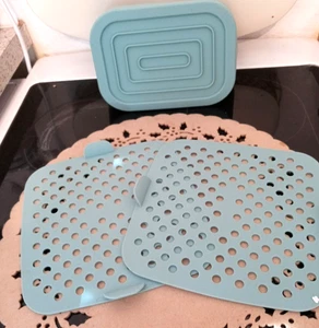 3 er Set Silikonteile, Farbe hellblau; NEU + UNBENUTZT - Bild 1 von 4