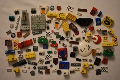 Lote de 120+ piezas de calcomanías impresas Lego a granel Foto 1 de 4