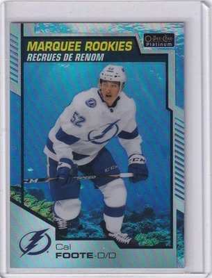 CAL FOOTE 2020-21 O-PEE-CHEE PLATINUM AQUAMARINE ROOKIE #/499 LIGHTING - Image 1 of 2