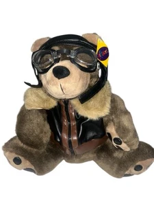 Flieger Pilot Teddybär Plüsch 30 cm Jacke Brille Ted Flugzeug - Bild 1 von 5