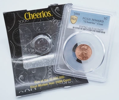 Centavo Lincoln Memorial Cheerios 2000 1 c graduación profesional MS66RD con certificado de autenticidad - U2242 Foto 1 de 4