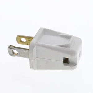 Leviton White Straight Blade Plug 2-Prong 1-15P 10A Polarized Bulk 123-W - Picture 1 of 8
