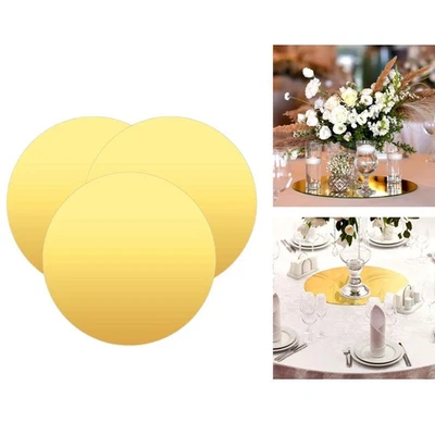 3 Pieces 8" Round Mirrors for Centerpieces for Tables Plates for Centerpieces - Image 1 of 4