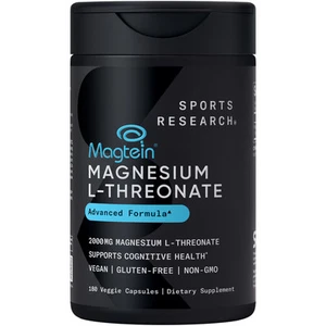 SR Magtein® Magnesium L-Threonate for Memory Focus Cognition 2000mg 180 Capsules - Picture 1 of 7