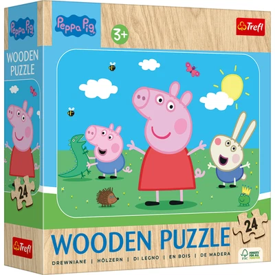 Peppa Pig | Holz Puzzle Junior 24 - TREFL | 0-99 Teile