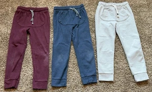 3 Pairs of Cat & Jack Boys 5T Drawstring Joggers - Maroon, Blue & Gray - Picture 1 of 3