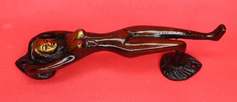 Yoga Lady Shape Victorian Antique Style Brass Handmade Window Door Pull Handle Cover