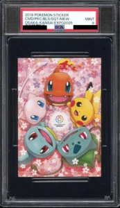 PSA 9 Osaka Expo Pikachu Mew Bulbasaur Squirtle Charmander Pokemon Sticker MINT - Picture 1 of 2