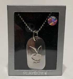 Playboy Classic Bunny Head Dog Tag Necklace ~ In Original Box - Picture 1 of 14