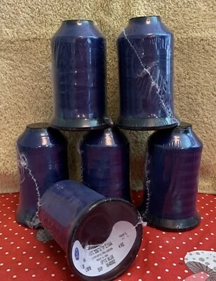 Coats Emb Thread Lubed Polyester Optic Blue NEW Lot Of 6 See Label For Info - Image 1 of 4