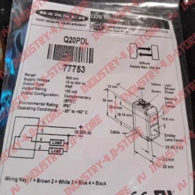 1PCS New BANNER Q20PDL Photoelectric sensor - Image 1 of 3