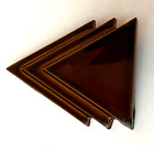 BROCHE vintage style art déco Marron Triangle superposé 5,3cm