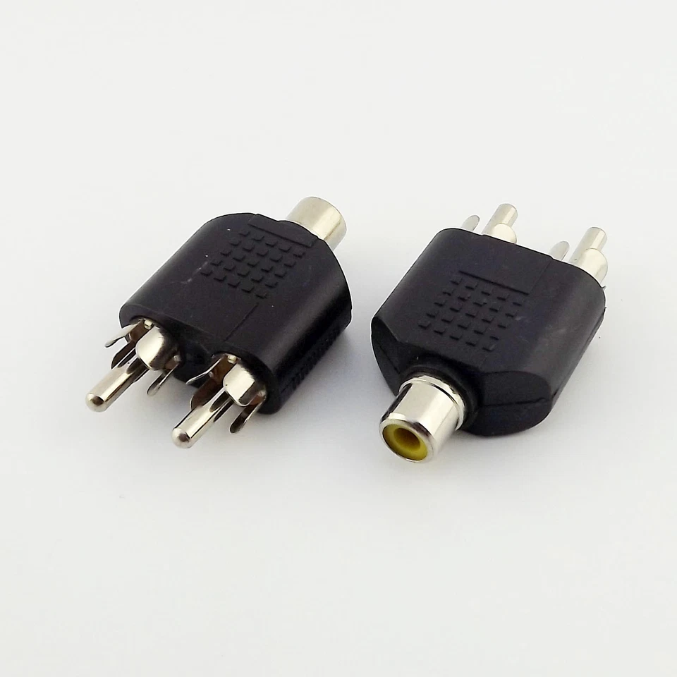 10x RCA Female Jack to Dual RCA Male Y Splitter Audio AV Plug Adapter Converter - Image 1 of 4