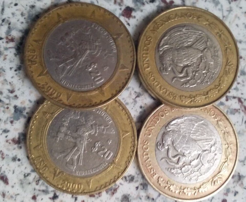 Mexico Twenty Pesos Commemorative Bimetallic Coin - Dated 2000 - Fuego Nuevo Cover