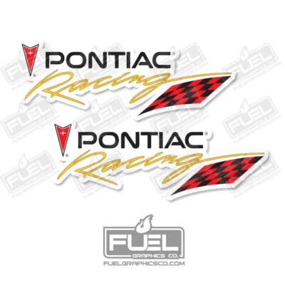 Paquete de 2 calcomanías de vinilo premium Pontiac Racing - calcomanías de bandera de carreras Foto 1 de 3
