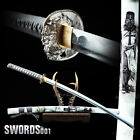 Cool Gray Ito Sageo Japanese Warrior Sword Samurai Katana Carbon Steel Blade