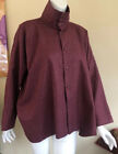 Eskandar 1 Purple Lux Woven 42% Cashmere Silk Slub High Collar Shirt Jacket Top