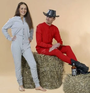 lange Western Unterwäsche Einteiler Cowboy Long John Baumwolle Country Biker - Bild 1 von 1
