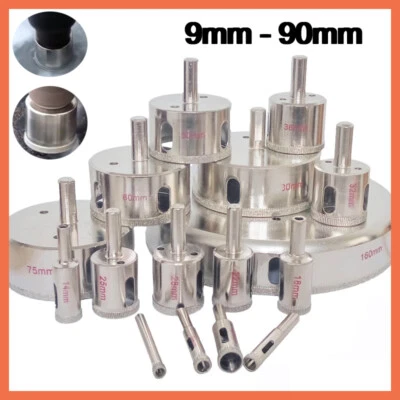 Diamantbohrkrone Hohlbohrer 9 - 100mm Lochsäge Glasbohrer Fliesenbohrer - Bild 1 von 4