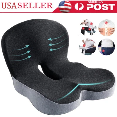 Memory Foam Seat Cushion w/Lumbar Support Pillow for Back & Sciatica Pain Relief - Image 1 of 4