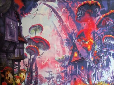 Mural colgante de pared de casa de setas 60x40 pulgadas aros de tapiz para colgar con dobladillo Foto 1 de 3