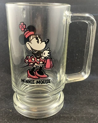 Taza de vaso Minnie Mouse vintage años 70 con asa, Walt Disney World Foto 1 de 4