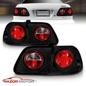 Luces traseras negras negras 99-00 para Honda Civic EK DX/EX/GX/LX sedán 4 puertas JDM - Imagen 1 de 7