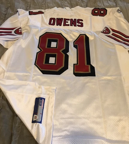 TERRELL OWENS San Francisco 49ERS Football REEBOK Authentic SEWN Jersey 54 New Cover