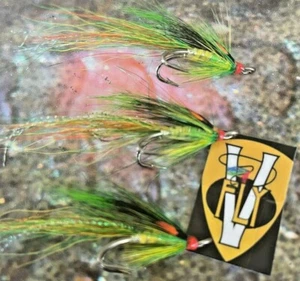 3 V Fly All Size Signature JC Greenlander Cascade Patriot Double Salmon Flies  - Picture 1 of 3