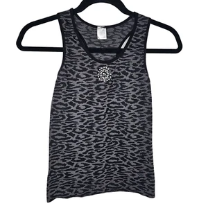 Ice Skate Black/Grey Animal Print Tank Top XS/S Women's Figure Skating - Picture 1 of 5