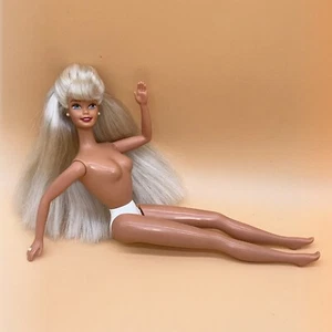 Barbie Teacher Vintage 1995 Long Blonde Hair White Earrings Ring Nude For OOAK - Picture 1 of 24