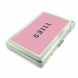 Chill Em1 100's Size Cigarette Case with Built in Lighter Metal Wallet - Picture 1 of 8